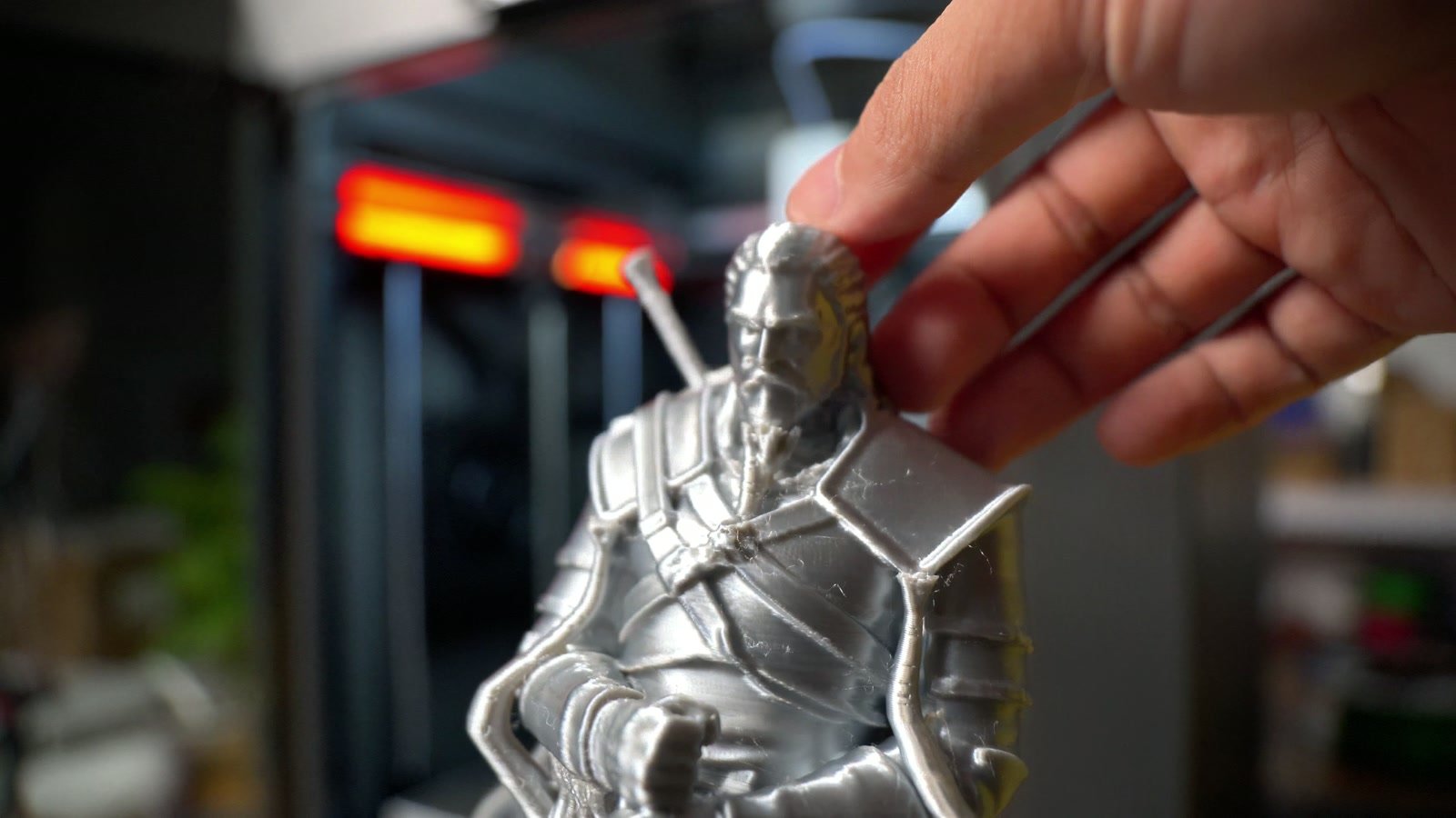 Geralt of Rivia statue printed in Silk PLA