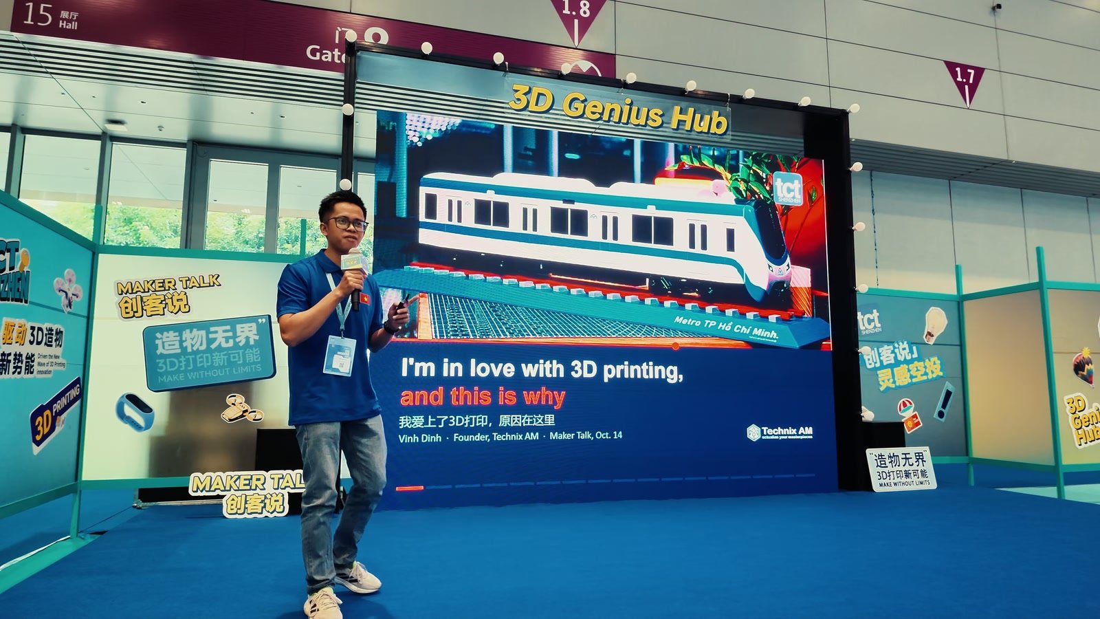 Vinh chia sẻ tại Maker Talk, khu 3D Genius Hub